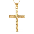 14K Yellow Gold Over Sterling Silver Cross Pendant Necklace 18 Inches 2.30 Grams - Sticky add to cart bar