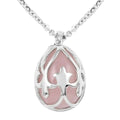 Galilea Rose Quartz Pendant Necklace 18-20 Inches in Silvertone and Stainless Steel 20.00 ctw - Sticky add to cart bar