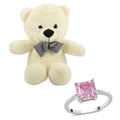 LUXORO 10K White Gold Asscher-Cut Pink Moissanite Solitaire Ring with Teddy Bear Packaging 2.50 ctw - Sticky add to cart bar