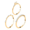 LUXORO 10K Yellow Gold Set of 3 Moissanite Stackable Ring 4.50 Grams with Teddy Bear Packaging 0.75 ctw - Sticky add to cart bar