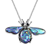 Abalone Shell, Black and Grey Austrian Crystal Turtle Pendant Necklace 20-22 Inches in Silvertone & Stainless Steel