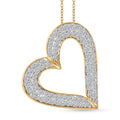 Diamond Necklace in 14K YG Over Sterling Silver, Sterling Silver Heart Pendant, Diamond Necklace, Wedding Gifts (18 Inches) 0.50 ctw - Sticky add to cart bar