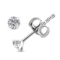 Set of 2 Simulated Diamond Stud Earringd in Sterling Silver