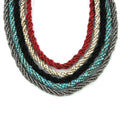 Set of 5 Multi Gemstone Twisted Beaded Necklace 40 Inches - Sticky add to cart bar