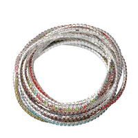 Set of 12 Multi Color Austrian Crystal Bracelet in Silvertone
