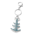 Blue Austrian Crystal Enameled Anchor Convertible Pendant Necklace 24-26 Inches in Silvertone - Sticky add to cart bar