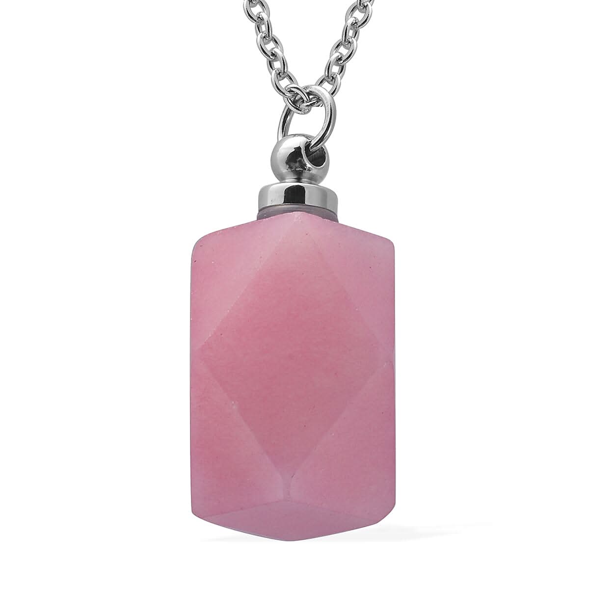 Lapis Lazuli Carved Perfume Bottle Pendant Necklace (20 Inches) in Stainless Steel 90.50 ctw (1)