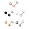 Set of 5 Multicolored Freshwater Cultured Pearl Stud Earrings in Stainless Steel - Sticky add to cart bar
