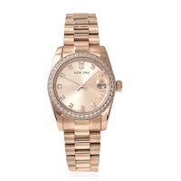 Eon 1962 Swiss Movement Lustro Stella Made with Finest CZ Watch in ION Plated RG Stainless Steel, Ear Fork and Screwdriver (31 mm)