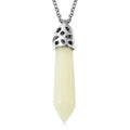Blue Night Glow Resin Pendant Necklace (20 Inches) in Stainless Steel - Sticky add to cart bar