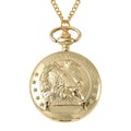 STRADA Japanese Movement Border Collie Pattern Pocket Watch with Goldtone Chain 31 Inches - Sticky add to cart bar