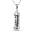 Shungite Chips, Grass Bottle Pendant Necklace 20 Inches in Stainless Steel 7.50 ctw - Sticky add to cart bar
