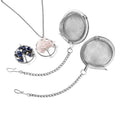 Galilea Rose Quartz and Lapis Lazuli Tree of Life Set of 2 Pendant Necklace 20 Inches with Set of 2 Tea Diffuser in Silvertone and Stainless Steel 37.00 ctw - Sticky add to cart bar