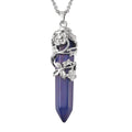 Lapis Lazuli 55.00 ctw Pointer Pendant in Silvertone with Stainless Steel Necklace 24 Inches - Sticky add to cart bar