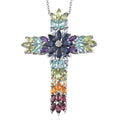 Catalina Iolite and Multi Gemstone Pendant Necklace 20 Inches in Platinum Over Sterling Silver 8.25 ctw - Sticky add to cart bar