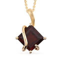Brazilian Red Citrine Pendant Necklace 20 Inches in Vermeil Yellow Gold Over Sterling Silver 2.50 ctw - Sticky add to cart bar