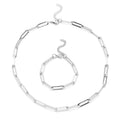 DOORBUSTER Paperclip Necklace 20 Inches and Bracelet 7.50 In in Stainless Steel (7.50 In) - Sticky add to cart bar