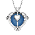 Blue Dolphin Kissing Couple Design Night Glow Pendant Necklace (20 Inches) in Stainless Steel 31.00 ctw - Sticky add to cart bar