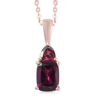 Orissa Rhodolite Garnet Pendant Necklace 20 Inches in Vermeil Rose Gold Over Sterling Silver 2.25 ctw