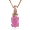 Premium Ilakaka Hot Pink Sapphire (FF) and Diamond Pendant Necklace 20 Inches in Vermeil Rose Gold Over Sterling Silver 1.90 ctw - Sticky add to cart bar