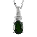 Natural Chrome Diopside and Diamond Pendant Necklace 20 Inches in Platinum Over Sterling Silver 1.35 ctw - Sticky add to cart bar