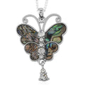 Abalone Shell and Austrian Crystal Butterfly Pendant Necklace - Sticky add to cart bar