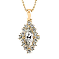 DOORBUSTER Moissanite Pendant Necklace 20 Inches in Platinum Over Sterling Silver 5.90 ctw