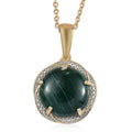 African Malachite Pendant Neckalce (20 Inches) in 14K YG and Platinum Over Copper, Stainless Steel 13.60 ctw - Sticky add to cart bar