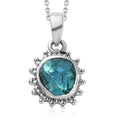Blue Polki Diamond Pendant Necklace 20 Inches in Platinum Over Sterling Silver 0.50 ctw - Sticky add to cart bar