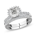 Luxoro 10K White Gold Moissanite Set of 2 Ring (Size 7.0) 4.75 Grams 2.00 ctw - Sticky add to cart bar
