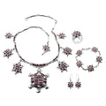 SANTA FE Style Turquoise Turtle Earrings, Ring Size 8, Bracelet 8.00 In and Necklace 24 Inches in Sterling Silver 226.8 Grams 16.40 ctw - Sticky add to cart bar