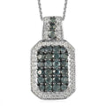 Narsipatnam Alexandrite and Natural White Zircon Cluster Pendant Necklace 20 Inches in Platinum Over Sterling Silver 2.00 ctw - Sticky add to cart bar