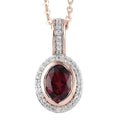 Orissa Rhodolite Garnet and Natural White Zircon Pendant Necklace 20 Inches in Vermeil Rose Gold Over Sterling Silver 1.15 ctw - Sticky add to cart bar