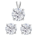 10K White Gold Moissanite Stud Earring and Solitaire Pendant 1.85 ctw - Sticky add to cart bar