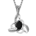 Australian Black Tourmaline Pendant Necklace (20 Inches) in Platinum Over Sterling Silver and Stainless Steel 0.75 ctw - Sticky add to cart bar