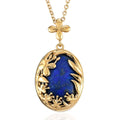 KARIS Lapis Lazuli Pendant Necklace 20 Inches in ION Plated 18K Yellow Gold and ION Plated Yellow Gold Stainless Steel 14.50 ctw - Sticky add to cart bar