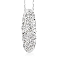 Diamond Pendant Necklace 18 Inches in Platinum Over Sterling Silver 0.50 ctw