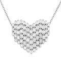 Diamond Heart Pendant Necklace 18 Inches in Platinum Over Sterling Silver 0.50 ctw - Sticky add to cart bar