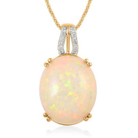 Marropino Morganite and White Zircon Pendant Necklace 20 Inches in Vermeil Yellow Gold Over Sterling Silver 24.85 ctw