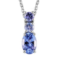 Tanzanite Drop Pendant Necklace 20 Inches in Platinum Over Sterling Silver 0.65 ctw - Sticky add to cart bar