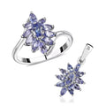 doorbuster-tanzanite-floral-ring-size-5.00-and-pendant-in-platinum-over-sterling-silver-1.85-ctw - Sticky add to cart bar