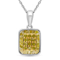 Diamond Cluster Pendant Necklace (18 Inches) in Platinum Over Sterling Silver 0.50 ctw - Sticky add to cart bar