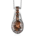 Jenipapo Andalusite and Champagne Zircon Pendant Necklace 20 Inches in Platinum Over Sterling Silver 1.85 ctw - Sticky add to cart bar