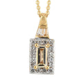 Natural Imperial Topaz and Natural White Zircon Pendant Necklace 20 Inches in Vermeil Yellow Gold Over Sterling Silver 0.75 ctw - Sticky add to cart bar
