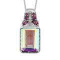 Mercury Mystic Topaz and Multi Gemstone Pendant Necklace 20 Inches in Platinum Over Sterling Silver 9.10 ctw - Sticky add to cart bar