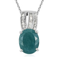 Premium Grandidierite and Diamond Pendant Necklace 20 Inches in Platinum Over Sterling Silver 2.85 ctw - Sticky add to cart bar