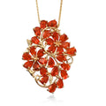 Crimson Fire Opal Floral Pendant Necklace 20 Inches in Vermeil Yellow Gold Over Sterling Silver 3.75 ctw - Sticky add to cart bar