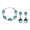 Simulated Blue Topaz in Silvertone