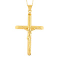 14K Yellow Gold Over Sterling Silver Crucifixion Cross Pendant Necklace 18 Inches 2.75 Grams - Sticky add to cart bar