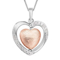 Marvelous Meteorites and White Zircon Heart Pendant Necklace 18 Inches in Rhodium Over Sterling Silver 0.30 ctw - Sticky add to cart bar
